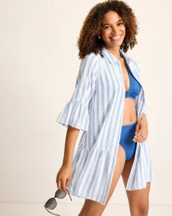 Bonita Stripe Coverup Shirt Dress