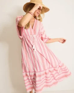Geo Jacquard Midi Coverup Dress