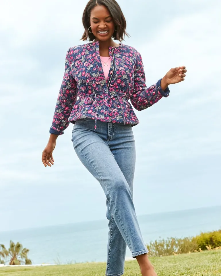 Indigo Palms™ High-Rise Straight-Leg Jeans